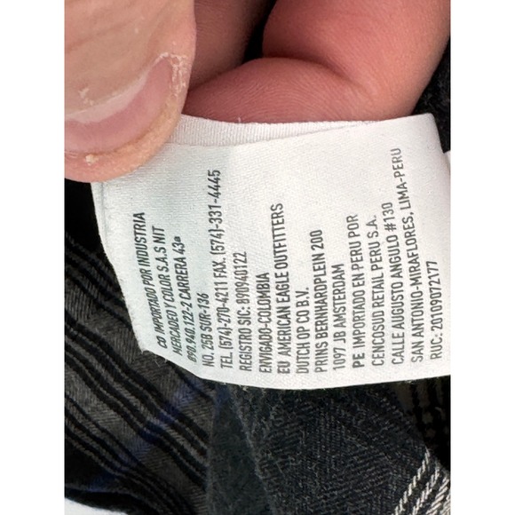 American Eagle Outfitters XXL Flannel Shirt Pearl Snap Plaid Western Long Sleeve - Picture 6 of 14